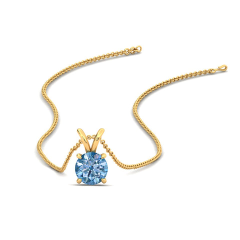 Fancy Lab Grown Round Colored Stone Diamond Pendant