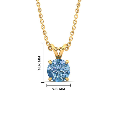 Fancy Lab Grown Round Colored Stone Diamond Pendant
