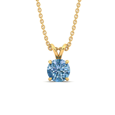 Fancy Lab Grown Round Colored Stone Diamond Pendant