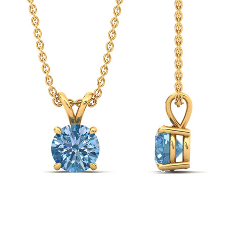 Fancy Lab Grown Round Colored Stone Diamond Pendant