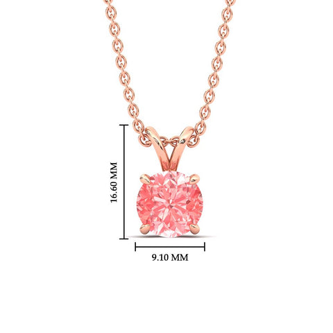 Fancy Lab Grown Round Colored Stone Diamond Pendant