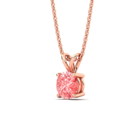 Fancy Lab Grown Round Colored Stone Diamond Pendant