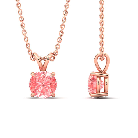 Fancy Lab Grown Round Colored Stone Diamond Pendant
