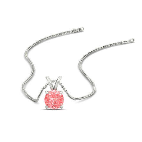 Fancy Lab Grown Round Colored Stone Diamond Pendant