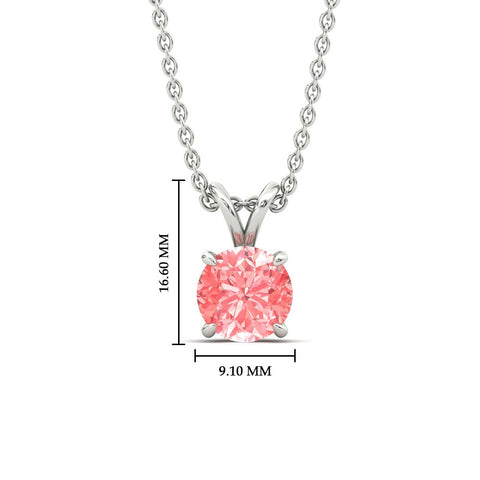 Fancy Lab Grown Round Colored Stone Diamond Pendant