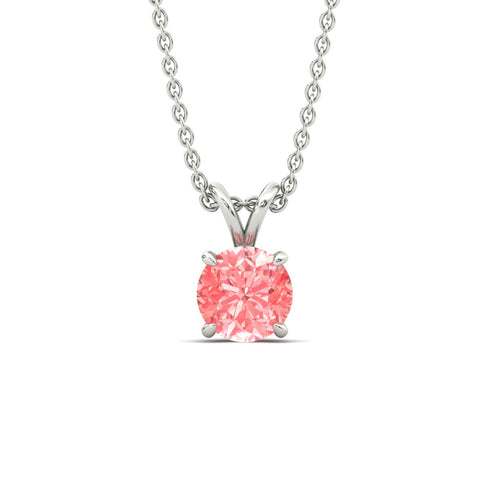 Fancy Lab Grown Round Colored Stone Diamond Pendant