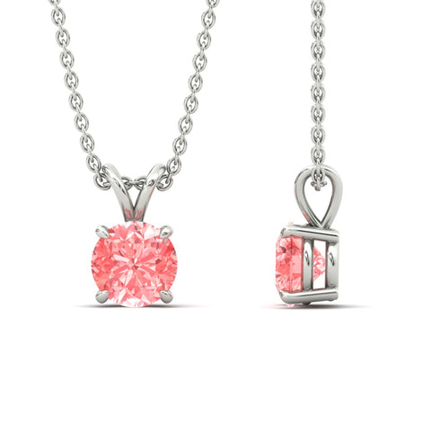 Fancy Lab Grown Round Colored Stone Diamond Pendant