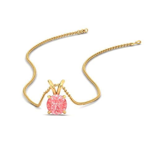 Fancy Lab Grown Round Colored Stone Diamond Pendant