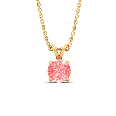 Fancy Lab Grown Round Colored Stone Diamond Pendant