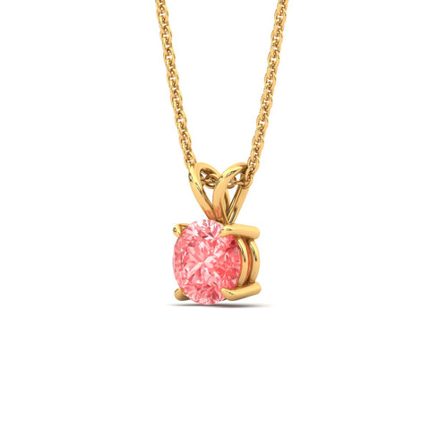 Fancy Lab Grown Round Colored Stone Diamond Pendant