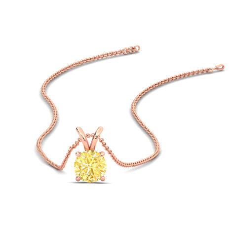 Fancy Lab Grown Round Colored Stone Diamond Pendant