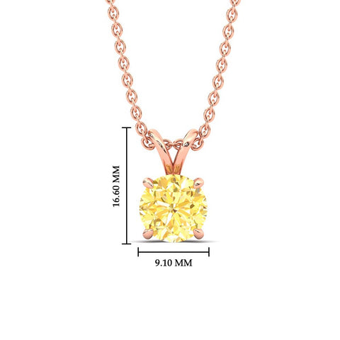 Fancy Lab Grown Round Colored Stone Diamond Pendant