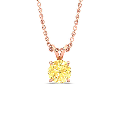 Fancy Lab Grown Round Colored Stone Diamond Pendant