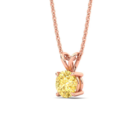 Fancy Lab Grown Round Colored Stone Diamond Pendant