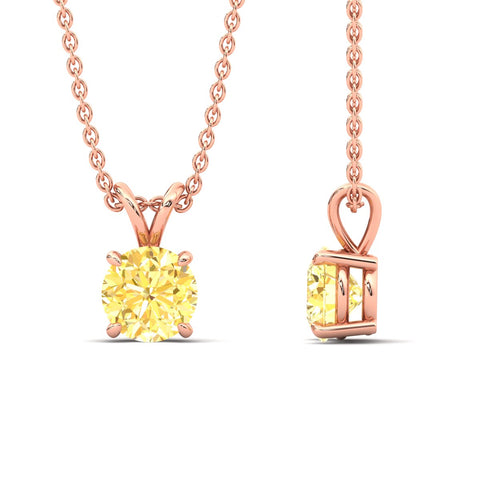 Fancy Lab Grown Round Colored Stone Diamond Pendant