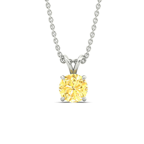 Fancy Lab Grown Round Colored Stone Diamond Pendant