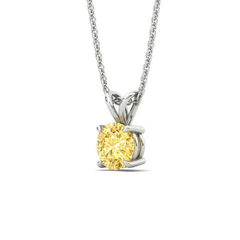 Fancy Lab Grown Round Colored Stone Diamond Pendant