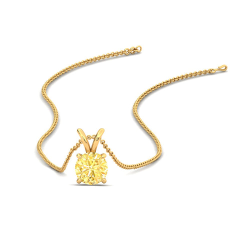 Fancy Lab Grown Round Colored Stone Diamond Pendant