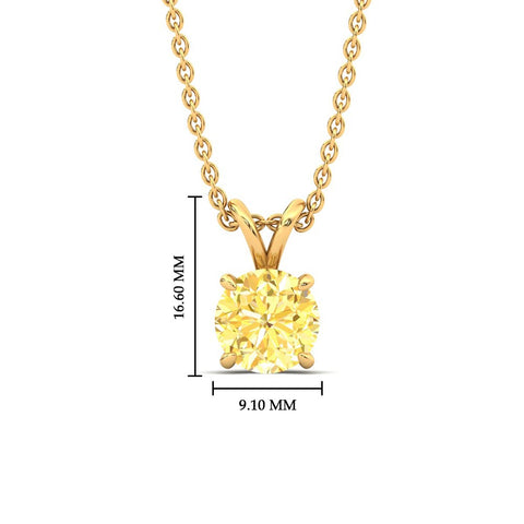 Fancy Lab Grown Round Colored Stone Diamond Pendant