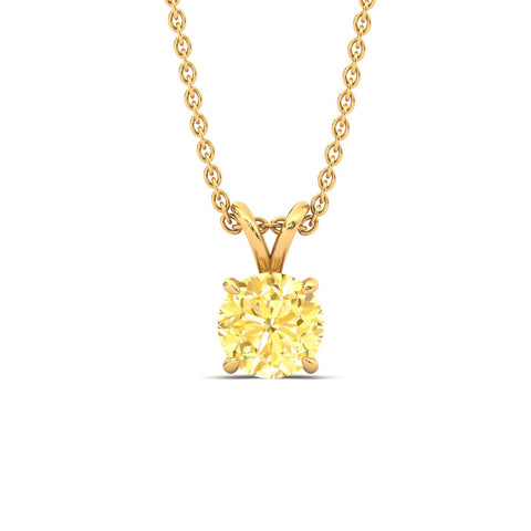 Fancy Lab Grown Round Colored Stone Diamond Pendant