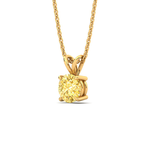 Fancy Lab Grown Round Colored Stone Diamond Pendant