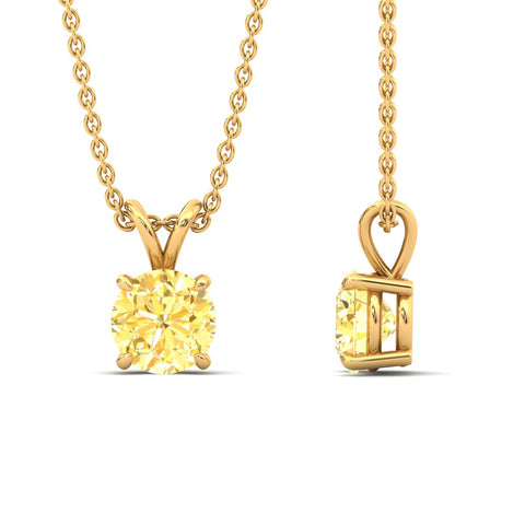Fancy Lab Grown Round Colored Stone Diamond Pendant