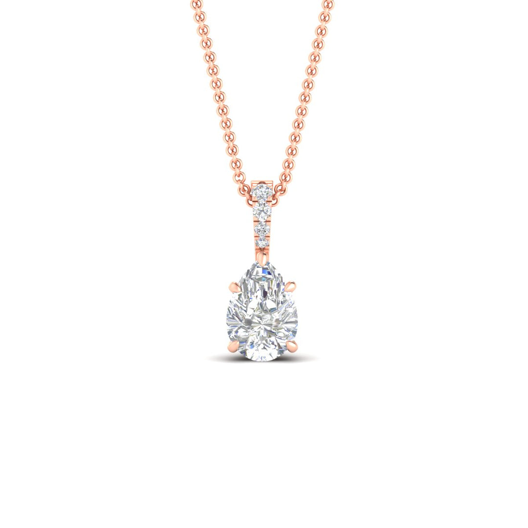 Pear Shaped Pavé Diamond Bail Pendant