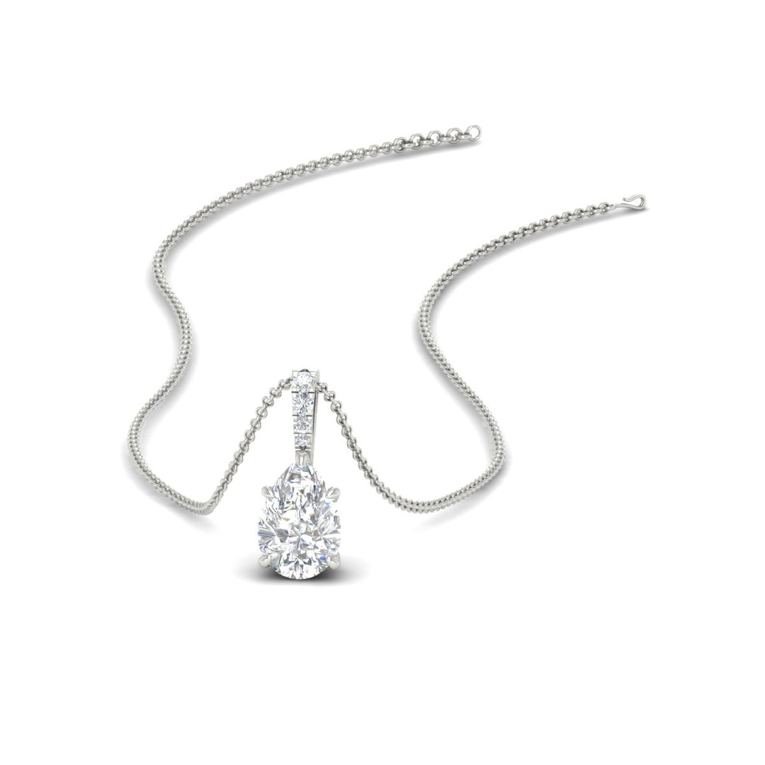 Pear Shaped Pavé Diamond Bail Pendant