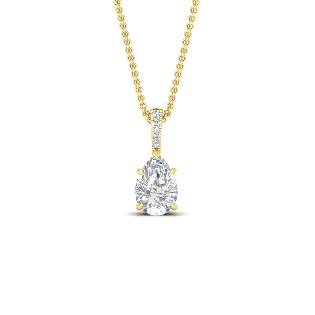 Pear Shaped Pavé Diamond Bail Pendant