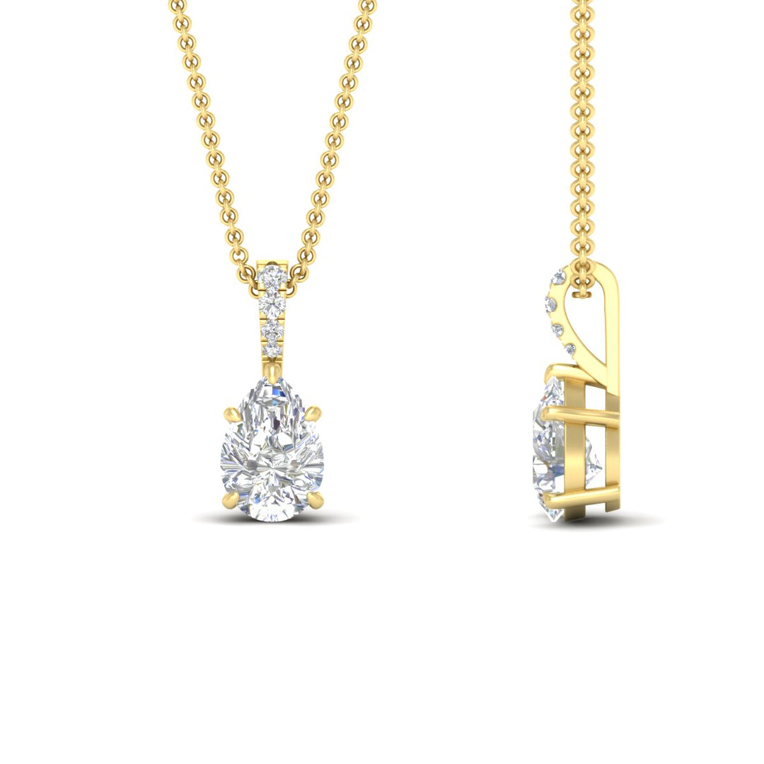 Pear Shaped Pavé Diamond Bail Pendant