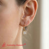 Load image into Gallery viewer, 3-ct-princess-cut-diamond-leverback-dangle-earrings-in-yellow-gold-fdear11236pr-model
