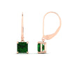 Load image into Gallery viewer, 3-ct-princess-cut-emerald-leverback-dangle-earrings-in-rose-gold-fdear11236prgemgrangle4-3.00ct-nl-rg.jpg?v=1765510595