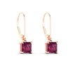Load image into Gallery viewer, 3-ct-princess-cut-pink-sapphire-leverback-dangle-earrings-in-rose-gold-fdear11236prgsadrpiangle3-3.00ct-nl-rg.jpg?v=1765510595