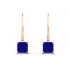 Load image into Gallery viewer, 3-ct-princess-cut-sapphire-leverback-dangle-earrings-in-rose-gold-fdear11236prgsablangle2-3.00ct-nl-rg.jpg?v=1765510595