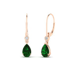 Load image into Gallery viewer, 3-ct-round-and-pear-emerald-lever-back-drop-earrings-in-rose-gold-FD-EAR11124GEMGR-3CT-NL-RG.jpg