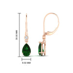 Load image into Gallery viewer, 3-ct-round-and-pear-emerald-lever-back-drop-earrings-in-rose-gold-FD-EAR11124GEMGR-3CT-NL-RG.jpg