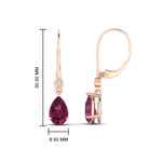 Load image into Gallery viewer, 3-ct-round-and-pear-pink-sapphire-lever-back-drop-earrings-in-rose-gold-FD-EAR11124GSADRPI-3CT-NL-RG.jpg