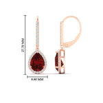 Load image into Gallery viewer, 3-ct.-pear-shaped-ruby-halo-diamond-lever-back-earrings-in-rose-gold-FDEAR-11235PEGRUDRANGLE1-3.00CT-NL-RG.jpg
