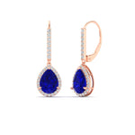 Load image into Gallery viewer, 3-ct.-pear-shaped-sapphire-with-halo-diamond-lever-back-earrings-in-rose-gold-FDEAR-11235PEGSABLANGLE1-3.00CT-NL-RG.jpg
