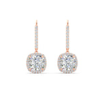 Load image into Gallery viewer, 3-ctw-halo-cushion-diamond-earring-lever-back-in-rose-gold-FDEAR-11235CU-3.00CT-NL-RG.jpg
