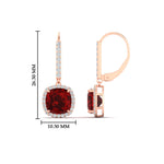 Load image into Gallery viewer, 3-ctw-halo-cushion-ruby-earring-lever-back-in-rose-gold-FDEAR-11235CUGRUDR-3.00CT-NL-RG.jpg
