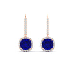 Load image into Gallery viewer, 3-ctw-halo-cushion-sapphire-earring-lever-back-in-rose-gold-FDEAR-11235CUGSABL-3.00CT-NL-RG.jpg
