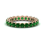 Load image into Gallery viewer, 3-ctw.-round-emerald-eternity-band-ring-in-rose-gold-FD11249ROBGEMGR-3.00CT-NL-RG