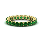 Load image into Gallery viewer, 3-ctw.-round-emerald-eternity-band-ring-in-yellow-gold-FD11249ROBGEMGR-3.00CT-NL-YG