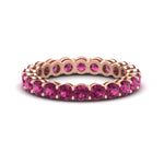 Load image into Gallery viewer, 3-ctw.-round-pink-sapphire-eternity-band-ring-in-rose-gold-FD11249ROBGSADRPI-3.00CT-NL-RG