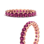 Load image into Gallery viewer, 3-ctw.-round-pink-sapphire-eternity-band-ring-in-rose-gold-FD11249ROBGSADRPIANGL-E3-3.00CT-NL-RG