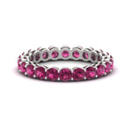 Load image into Gallery viewer, 3-ctw.-round-pink-sapphire-eternity-band-ring-in-white-gold-FD11249ROBGSADRPI-3.00CT-NL-WG