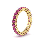 Load image into Gallery viewer, 3-ctw.-round-pink-sapphire-eternity-band-ring-in-yellow-gold-FD11249ROBGSADRPIANGLE2-3.00CT-NL-YG