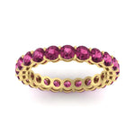Load image into Gallery viewer, 3-ctw.-round-pink-sapphire-eternity-band-ring-in-yellow-gold-FD11249ROBGSADRPIANGLE5-3.00CT-NL-YG