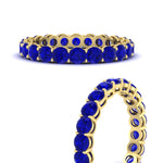 Load image into Gallery viewer, 3-ctw.-round-sapphire-eternity-band-ring-in-yellow-gold-FD11249ROBGSABLANGL-E3-3.00CT-NL-YG